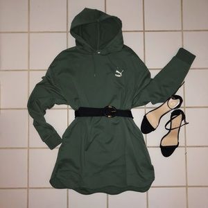 Green Long Puma Sweatshirt Hoody